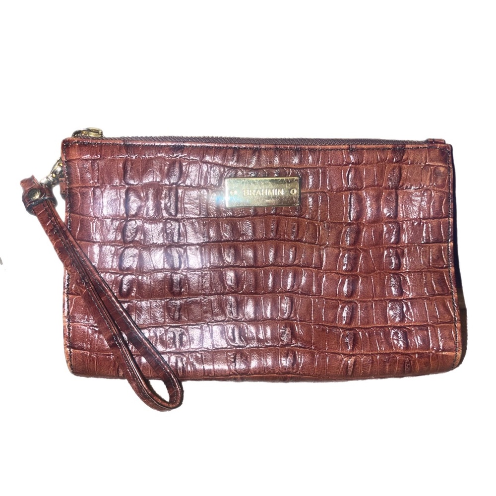 Brahmin Brown Leather La Scalia Wristlet